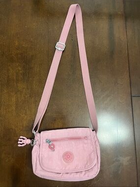 Kipling Dusty Rose Nylon Crossbody Bag with Adjustable Strap